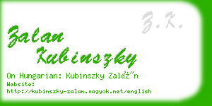 zalan kubinszky business card